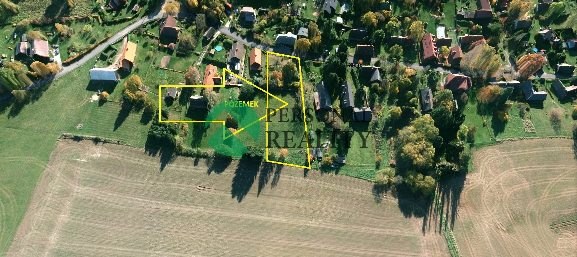Prodej pozemky pro bydlení 2 309 m², Třebihošť - Zvičina